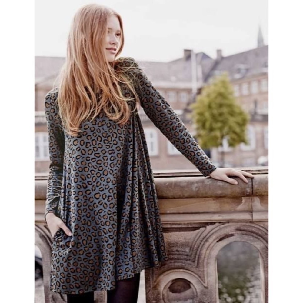 Boden Swing Tunic in Leopard Print